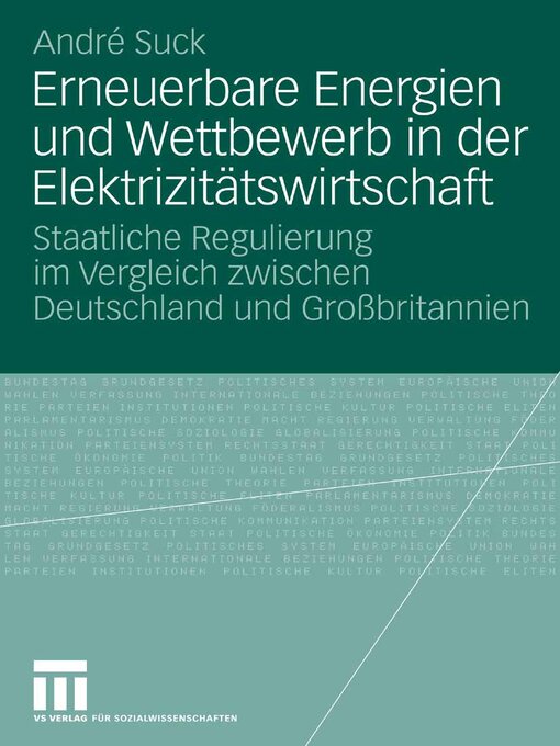 Title details for Erneuerbare Energien und Wettbewerb in der Elektrizitätswirtschaft by André Suck - Available
